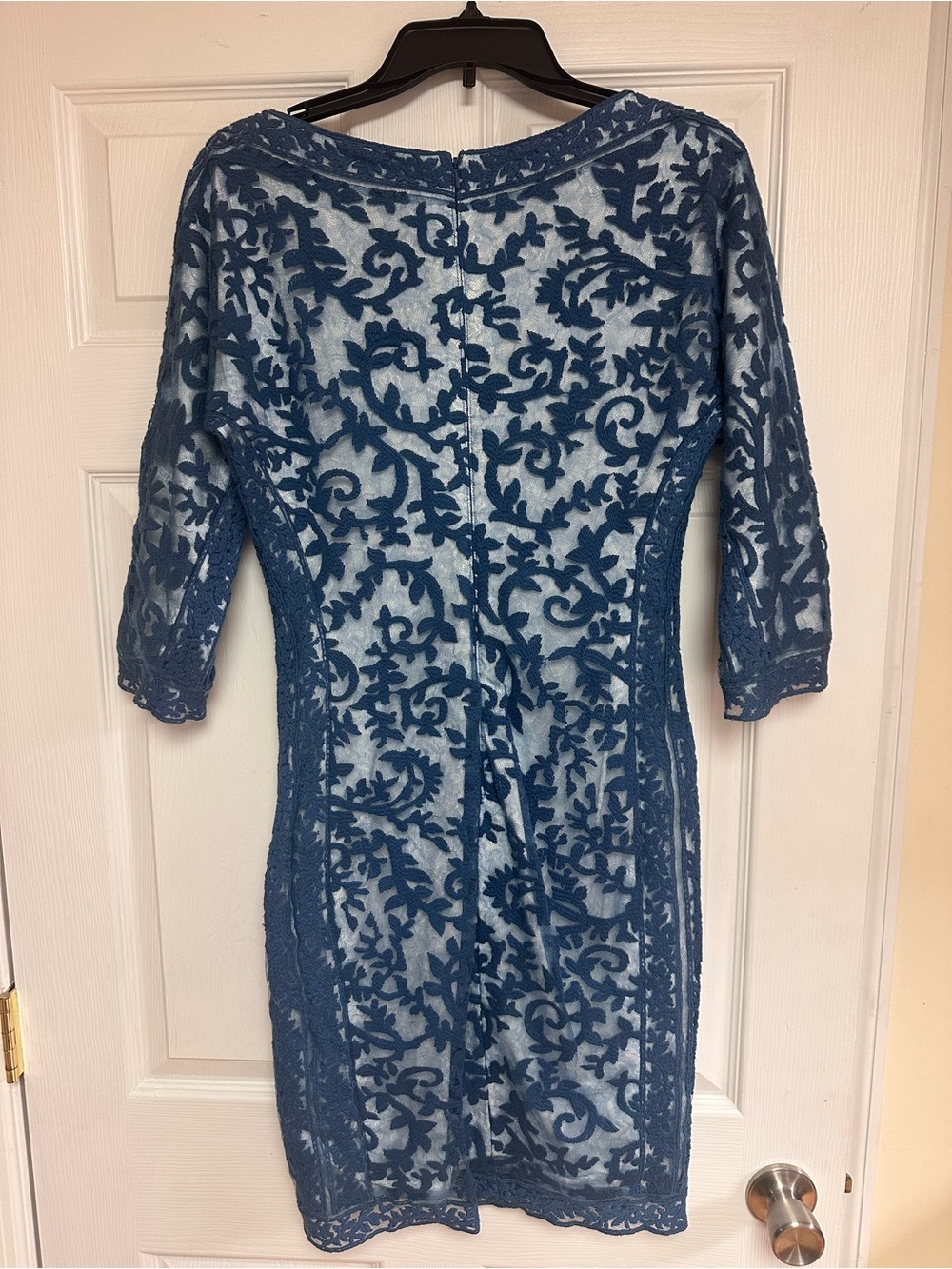 Tadashi Shoji Blue Floral Lace Midi Dress - Picture 2 of 2